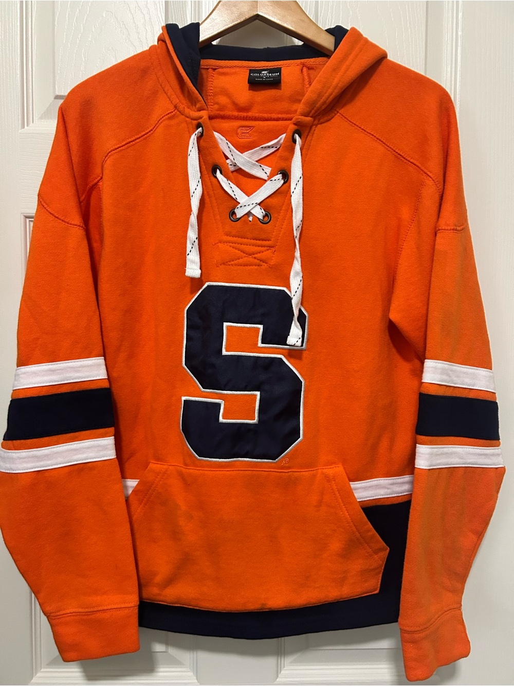 Syracuse Lace Up Pullover Hoodie Men's Small Hockey Colosseum orange